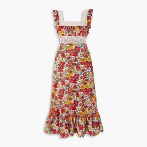 Loretta Caponi Margherita Dress in Red Floral Size M